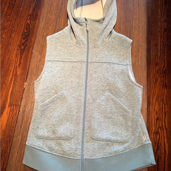 Burton Jackets & Blazers - Light Sage Green Zip-Up Hoodie Vest